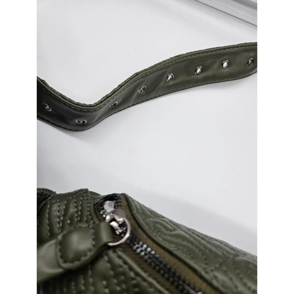 Steve Madden Quilted Belt‎ Bag Olive Green Fanny Pack Crossbody Adjustable Strap